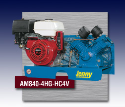 Jenny Base Plate Mounted Gasoline Engine Air Compressor - Model GT11HGB-B